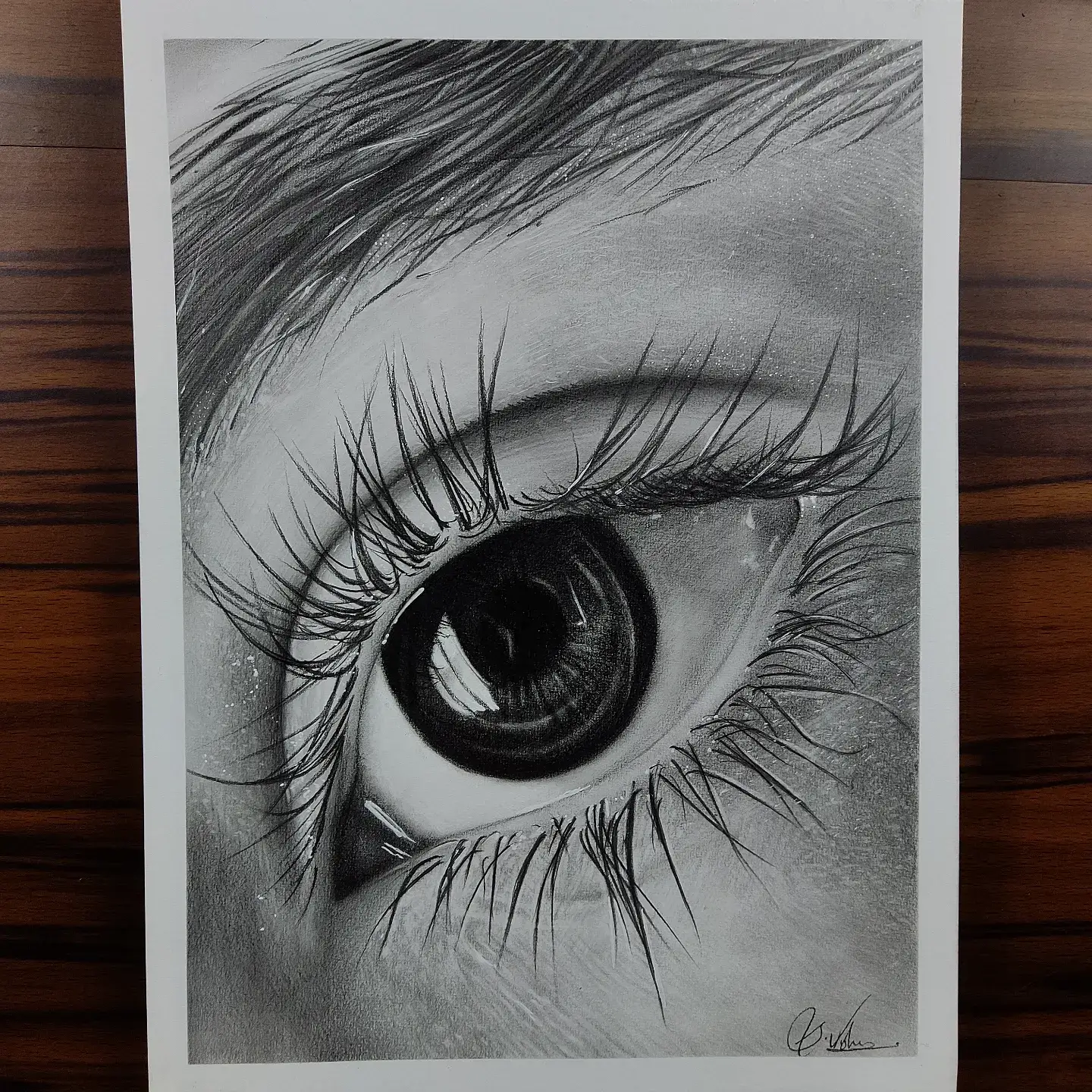 A hyper realistic drawing of an Eye by me