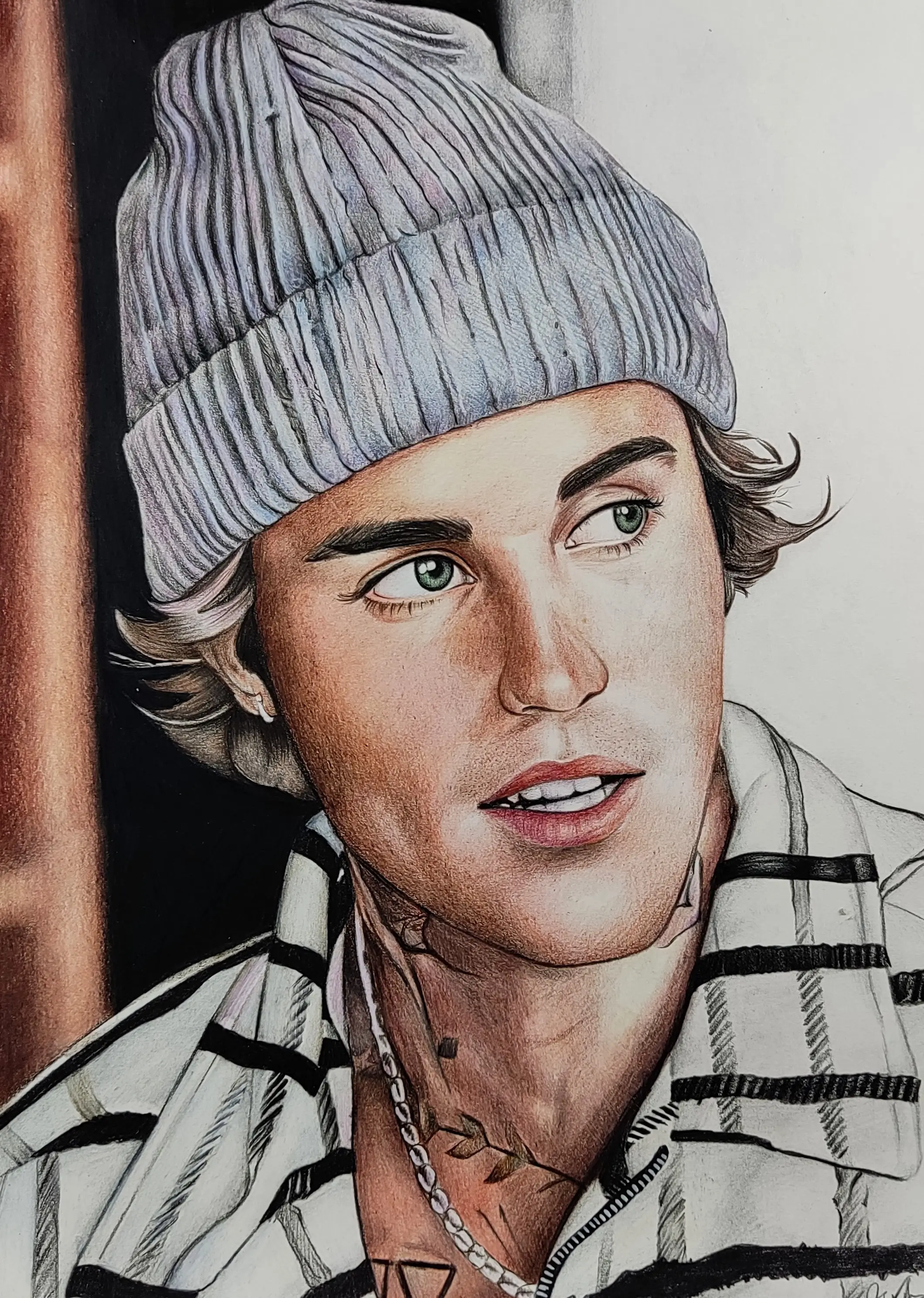 My Coloured Drawing of the signer justin beiber