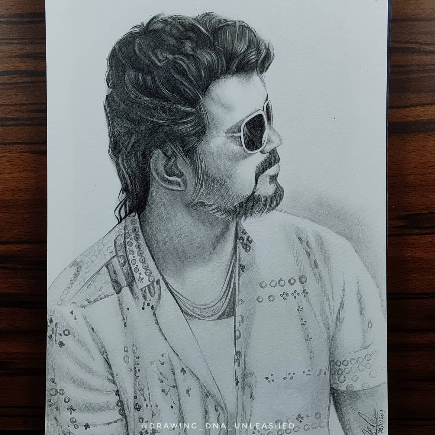 A portrait drawing of Actor Vijay by me